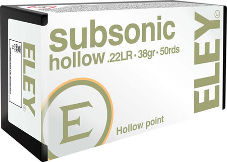 Eley .22 Long Rifle Subsonic Hollow LEAD HOLLOW POINT 38 Grain 50/Box