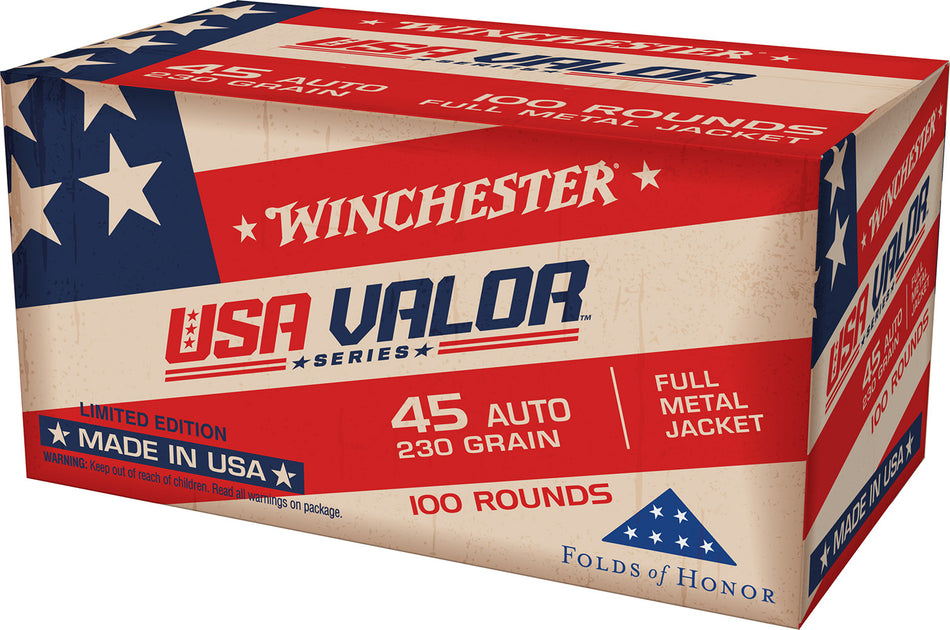 Winchester .45 ACP/Auto USA Valor Full Metal Jacket 230 Grain 100/Box