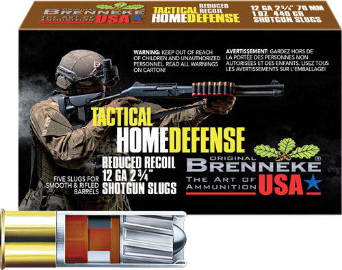 Brenneke 12 Gauge Tactical Home Defense Slug 1 oz 2.75 in 5/Box