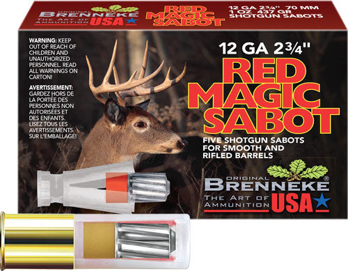 Brenneke 12 Gauge Red Magic Sabot Hunting Sabot Slug Slug 1 oz 2.75 in 5/Box