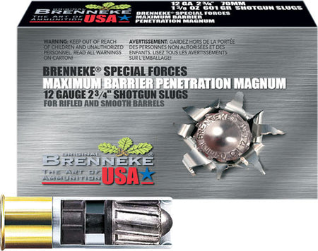 Brenneke 12 Gauge Special Forces Maximum Barrier Penetration Magnum Slug 1-3/8 oz 2.75 in 5/Box