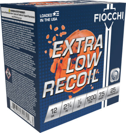 Fiocchi 12 Gauge Exacta Target Low Recoil Trainer #7.5 7/8 oz 2.75 in 25/Box [Item 7107]