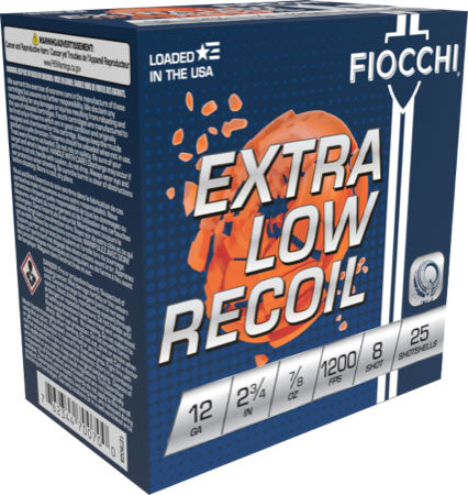 Fiocchi 12 Gauge Exacta Target Low Recoil Trainer #8 7/8 oz 2.75 in 25/Box [Item 7178]