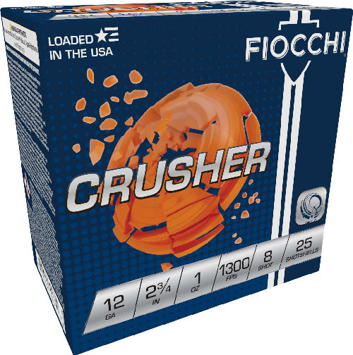 Fiocchi 12 Gauge Target Exacta Crusher #8 1 oz 2.75 in 25/Box [Item 7073]