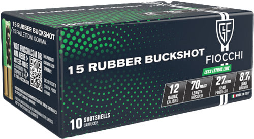 Fiocchi 12 Gauge Exacta Rubber Buck Home Defense 15 Pellets 00 Buck 5/16 oz 2.75 in 10/Box [Item 7105]