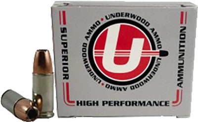 Underwood Ammo 9mm Luger / Parabellum +P+ Bonded Jacketed Hollow Point 124 Grain 20/Box