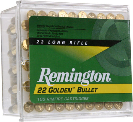 Remington 21276 High Velocity Golden Bullet Plated Lead Round Nose 40 Grain .22 Long Rifle 1255 fps