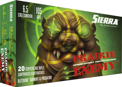 Sierra 6.5mm Creedmoor Prairie Enemy BlitzKing Polymer Tip 105 Grain 20/Box