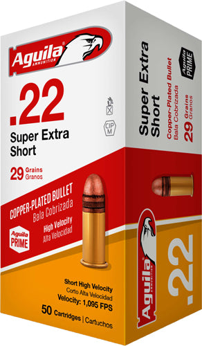 Aguila .22 Short Super Extra Hi-Velocity Copper Plated Solid Point 29 Grain 1000/Box