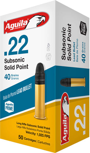 Aguila .22 Long Rifle Subsonic Lead Solid Point 40 Grain 1000/Box