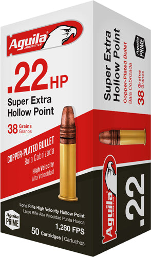 Aguila .22 Long Rifle Super Extra Copper Plated Hollow Point 38 Grain 2000/Box [Item 165]