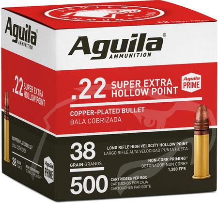 Aguila High Velocity .22 LR 38 Grain CPHP Value Pack 500 Per Box - 2000/Case