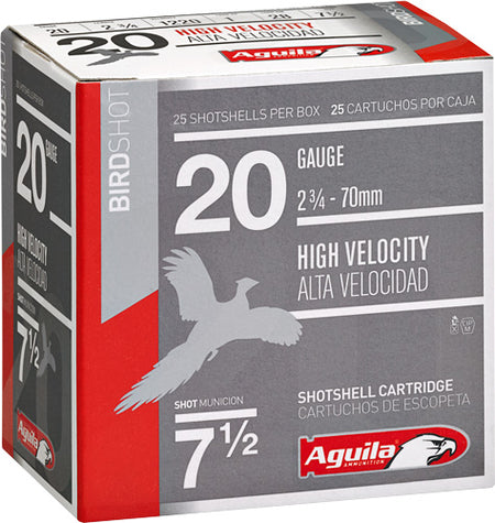 Aguila 20 Gauge Hunting High Velocity #7.5 1 oz 2.75 in 250/Box