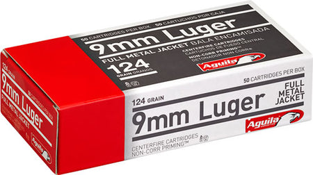 AGUILA 9MM LUGER 124GR FMJ-RN-50RD 20BX/CS