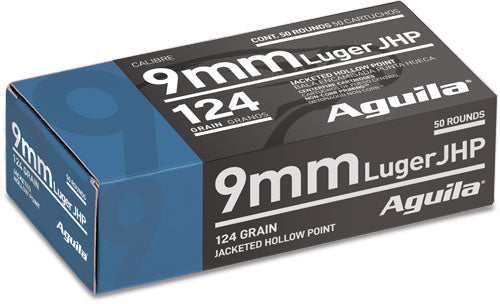Aguila 9mm Luger / Parabellum Personal Defense Jacketed Hollow Point 124 Grain 50/Box