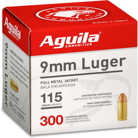 Aguila 9mm Luger / Parabellum Target & Range Full Metal Jacket 115 Grain 300/Box