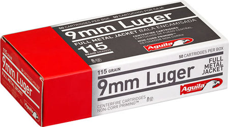 AGUILA 9MM LUGER 115GR FMJ-RN-50RD 20BX/CS