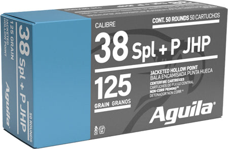 Aguila .38 Special +P Jacketed Hollow Point 125 Grain 50/Box
