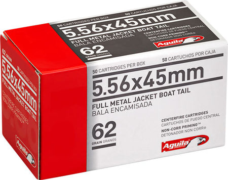 Aguila 5.56x45mm NATO Target & Range Full Metal Jacket Boat Tail 62 Grain 50/Box