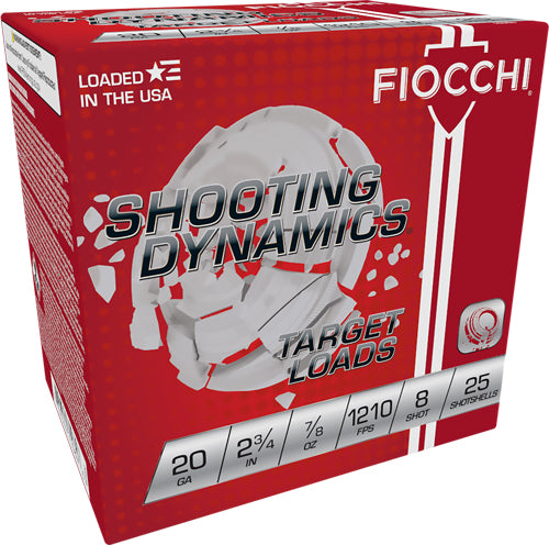 Fiocchi 20 Gauge Shooting Dynamics #8 7/8 oz 2.75 in 25/Box [Item 7151]