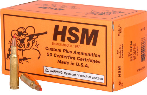 HSM .222 Remington V-Max Jacketed Hollow Point 50 Grain 20/Box