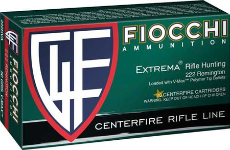 Fiocchi .222 Remington Field Dynamics Hornady V-Max 50 Grain 20/Box