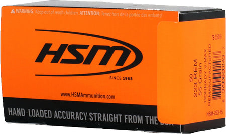 HSM .223 Remington Varmint Hornady V-Max 55 Grain 50/Box
