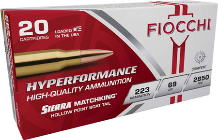 Fiocchi .223 Remington Hyperformance Sierra MatchKing Boat Tail Hollow Point 69 Grain 20/Box