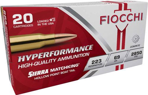 Fiocchi .223 Remington Hyperformance Sierra MatchKing Boat Tail Hollow Point 69 Grain 20/Box