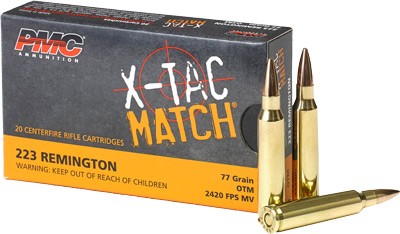 PMC .223 Remington X-Tac Match Competition Open Tip Match 77 Grain 20/Box