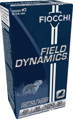 Fiocchi 22FHVCHP High Velocity Copper Plated HP 38 Grain .22 LR 50 Per Box – 5000/Case