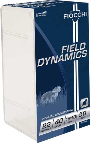 Fiocchi Field Dynamics Performance 22 WMR 40 gr JHP 50 Per Box  - 1000/Case