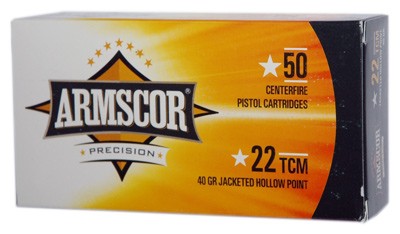 Armscor .22 TCM Competition Jacketed Hollow Point 40 Grain 50/Box