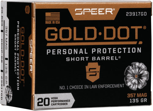 Speer .357 Magnum Gold Dot Personal Protection Short Barrel Hollow Point 135 Grain 20/Box