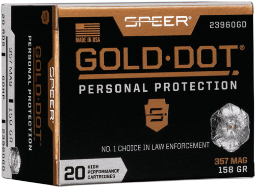 Speer .357 Magnum Gold Dot Personal Protection Hollow Point 158 Grain 20/Box