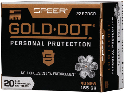 Speer .40 S&W Gold Dot Personal Protection Hollow Point 165 Grain 20/Box