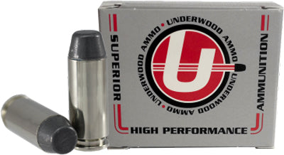 Underwood Ammo 10mm Auto Flat Nose Black Cherry Coated Hard Cast 200 Grain 20/Box
