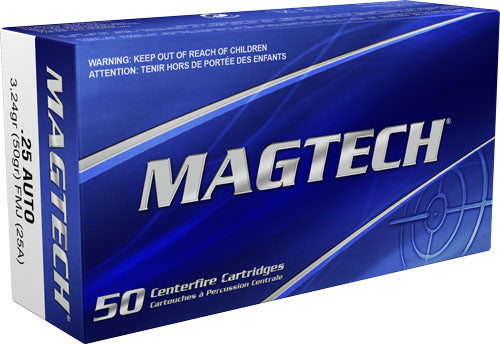 Magtech .25 ACP Sport Shooting Range/Training Full Metal Jacket 50 Grain 50/Box