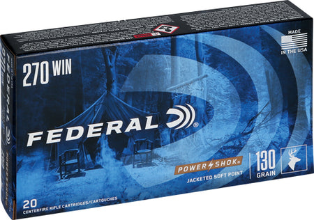 Federal .270 Winchester PowerShok Jacketed Soft Point 130 Grain 20/Box