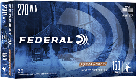 Federal .270 Winchester PowerShok Soft Point Round Nose 150 Grain 20/Box