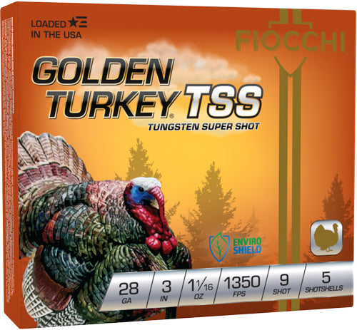 Fiocchi 28 Gauge Golden Turkey TSS #9 1-1/16 oz 3 in 5/Box [Item 7057]