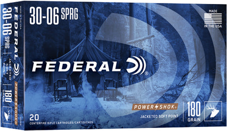 Federal .30-06 Springfield PowerShok Jacketed Soft Point 180 Grain 20/Box