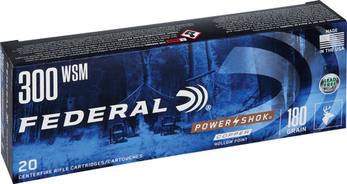 Federal .300 WSM Power-Shok Jacketed Soft Point 180 Grain 20/Box