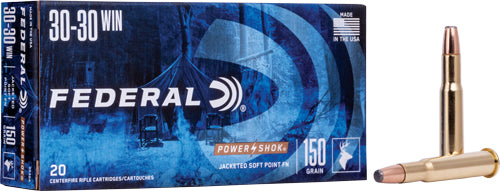 Federal .30-30 Winchester PowerShok Soft Point Flat Nose 150 Grain 20/Box