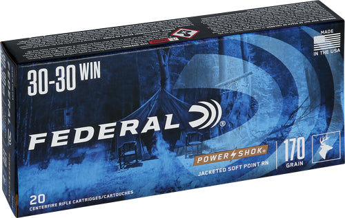 Federal .30-30 Winchester PowerShok Soft Point Round Nose 170 Grain 20/Box