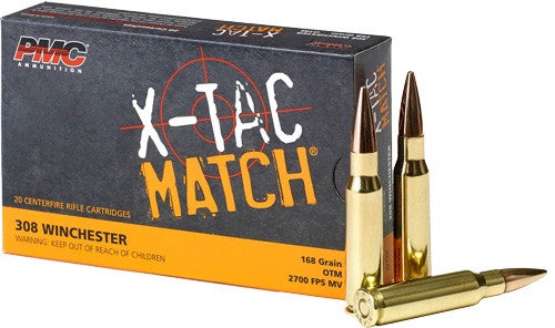 PMC .308 Win / 7.62x51mm X-Tac Match Open Tip Match 168 Grain 20/Box