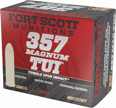 Fort Scott Munitions .357 Magnum Tumble Upon Impact (TUI) Solid Copper Spun 125 Grain 20/Box