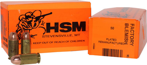 HSM .357 Sig Training LEAD Plated Flat Point 124 Grain 50/Box