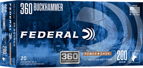 Federal .360 Buckhammer PowerShok Buckhammer Jacketed Soft Point 200 Grain 20/Box