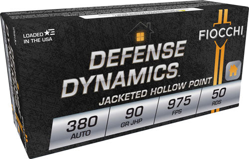 Fiocchi .380 ACP/Auto Defense Dynamics Jacketed Hollow Point 90 Grain 50/Box